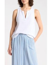 Splendid - Split Neck Cotton Gauze Tank - Lyst