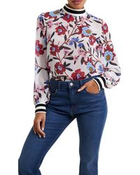 French Connection - Eloise Floral Crinkle Top - Lyst