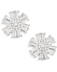 Cara - Crystal Floral Button Stud Earrings - Lyst