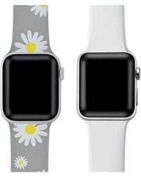 The Posh Tech - Assorted 2-pack Daisy Print & Solid Silicone Apple Watch® Watchbands - Lyst