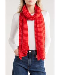 Portolano - Stripe Wool Blend Scarf - Lyst