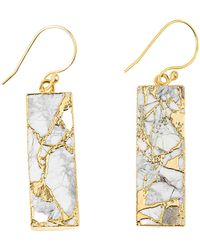 Saachi - 18k Gold Plated Mojave Turquoise Rectangle Drop Earrings - Lyst