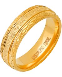 HMY Jewelry - 18k Gold Plated Stainless Steel Ring - Lyst