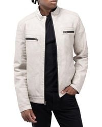 Xray Jeans - Faux Shearling Lined Faux Leather Racing Jacket - Lyst