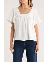Bobeau - Square Neck Short Sleeve Top - Lyst