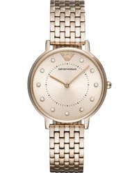 Emporio Armani - Two-hand Pink Stainless Steel Watch - Lyst