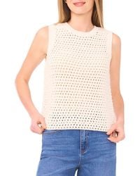 1.STATE - Open Stitch Cotton Blend Sweater Tank - Lyst