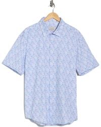 Bugatchi - Short Sleeve Stretch Cotton Button-Up Shirt - Lyst