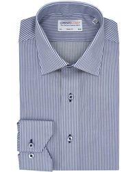 Lorenzo Uomo - Trim Fit Stripe Cotton Dress Shirt - Lyst