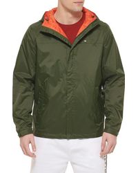 Tommy Hilfiger - Hooded Rain Slicker Jacket - Lyst