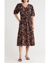 Melrose and Market - Ruffle Yoke Midi Dress - Lyst