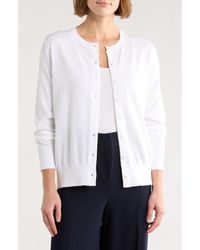 Brooks Brothers - Scalloped Trim Cotton Cardigan - Lyst
