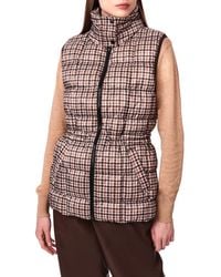 Bernardo - Water Resistant Houndstooth Quilted Puffer Vest - Lyst