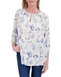 Lucky Brand - Floral Raglan Sleeve Top - Lyst