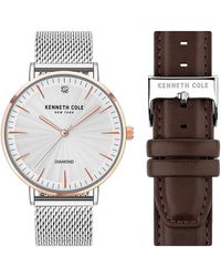 Kenneth Cole - Diamond Dial Mesh Strap Watch Gift Set - Lyst