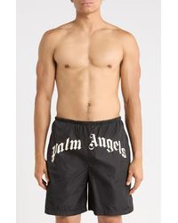 Palm Angels - Logo Graphic Swim Trunks - Lyst