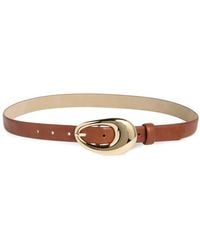 Vince Camuto - Sculptural Oval Buckle Faux Leather Belt - Lyst
