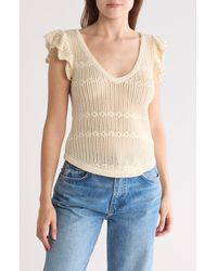 Melrose and Market - Open Stitch Ruffle Sweater - Lyst