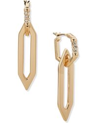 Karl Lagerfeld - Crystal Geometric Drop Earrings - Lyst