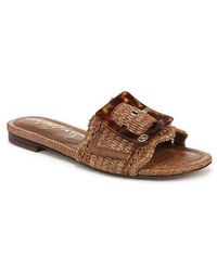 Sam Edelman - Bambi Raffia Buckle Slide Sandal - Lyst