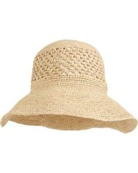 Bruno Magli - Straw Crochet Packable Floppy Hat - Lyst