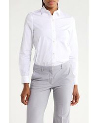 Theory - Fitted Long Sleeve Button Front Shirt - Lyst