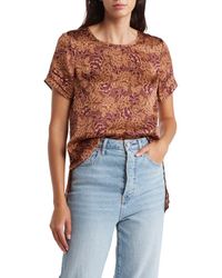 DR2 by Daniel Rainn - Pinched Sleeve Satin High/Low Top - Lyst