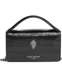 Kurt Geiger - Xs Bond Croc Embossed Leather Top Handle Bag - Lyst