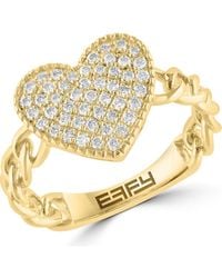 Effy - Pavé Diamond Heart Ring - Lyst