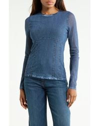 Rag & Bone - Miramar Mesh Long Sleeve Crewneck Top - Lyst