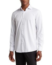 Tom Baine - Slim Fit Solid Wrinkle Resistant Performance Stretch Button-Up Shirt - Lyst