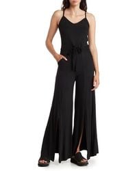 Go Couture - Tie Front Wide Leg Jumpsuit - Lyst