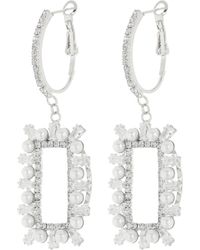 Tasha - Imitation Pearl & Crystal Frame Drop Earrings - Lyst
