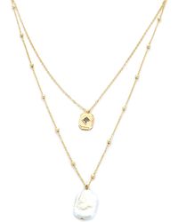 Panacea - Crystal & Freshwater Pearl Layered Necklace - Lyst