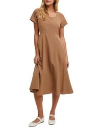 Wishlist - Flare Square Neck Midi Dress - Lyst