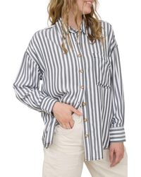 Blu Pepper - Stripe Button Down Top - Lyst
