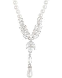 Nordstrom - Cubic Zirconia & Imitation Pearl Y-necklace - Lyst