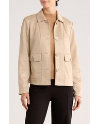 Tahari - Faux Suede Cropped Jacket - Lyst