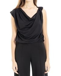 Max Studio - Cowl Neck Cap Sleeve Draped Top - Lyst