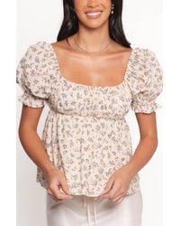 Petal & Pup - Rhiannon Floral Tie Back Babydoll Top - Lyst