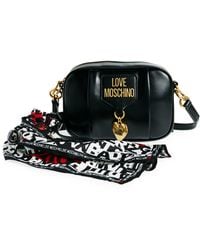 Love Moschino - Borsa Nero Faux Leather Camera Bag - Lyst