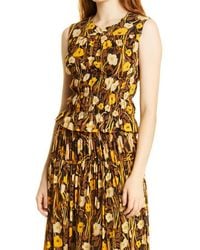 Rebecca Taylor - Floral Mesh Sleeveless Top - Lyst