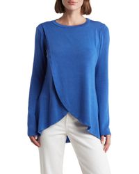 Go Couture - Crossover Front Long Sleeve Top - Lyst