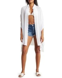 Boho Me - Sharkbite Button-Up Coverup - Lyst
