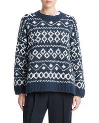 Vince - Nordic Fair Isle Crewneck Sweater - Lyst