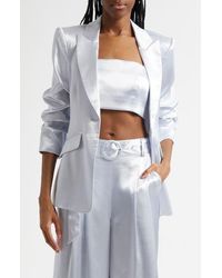 Cinq À Sept - Cheyenne Hammered Satin Scrunch Sleeve Jacket - Lyst
