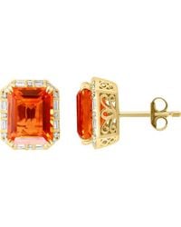 Effy - 14K Citrine & Diamond Stud Earrings - Lyst