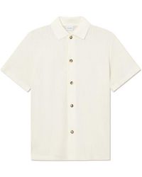 Les Deux - Axel Pointelle Short Sleeve Organic Cotton Button-Up Shirt - Lyst