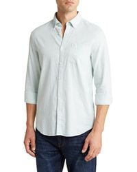 Original Penguin - Linen Blend Woven Solid Button-down Shirt - Lyst