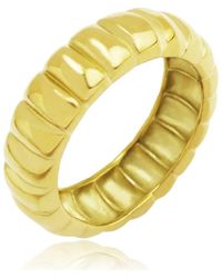 Rebel - Ribbed Band Ring - Lyst